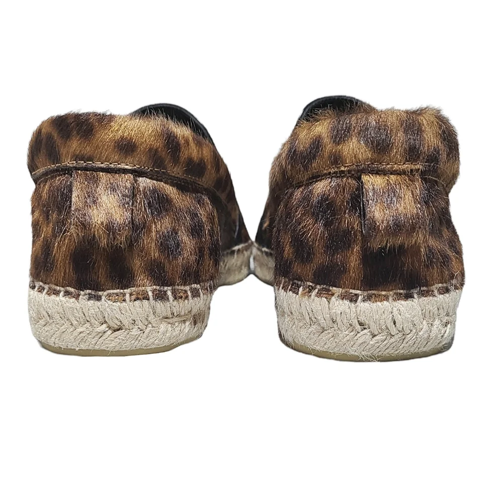 Jimmy Choo Espadrilles Vlad Pony Hair Leopard Print Slip Ons Unisex - Picture 8 of 13